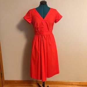 J. Crew Short sleeved Midi Dress, Red, Size 2